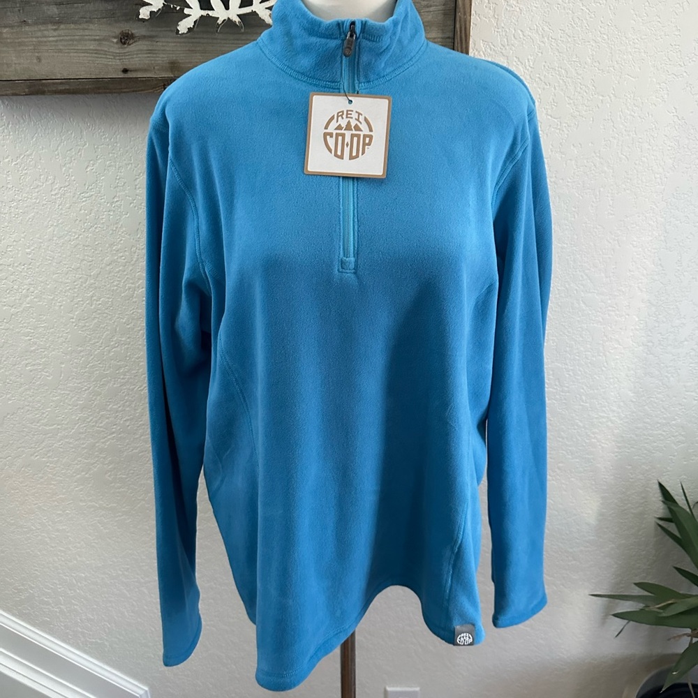 REI Blue 1/4-Zip microFleece Pullover ladies size XL‎ NWT